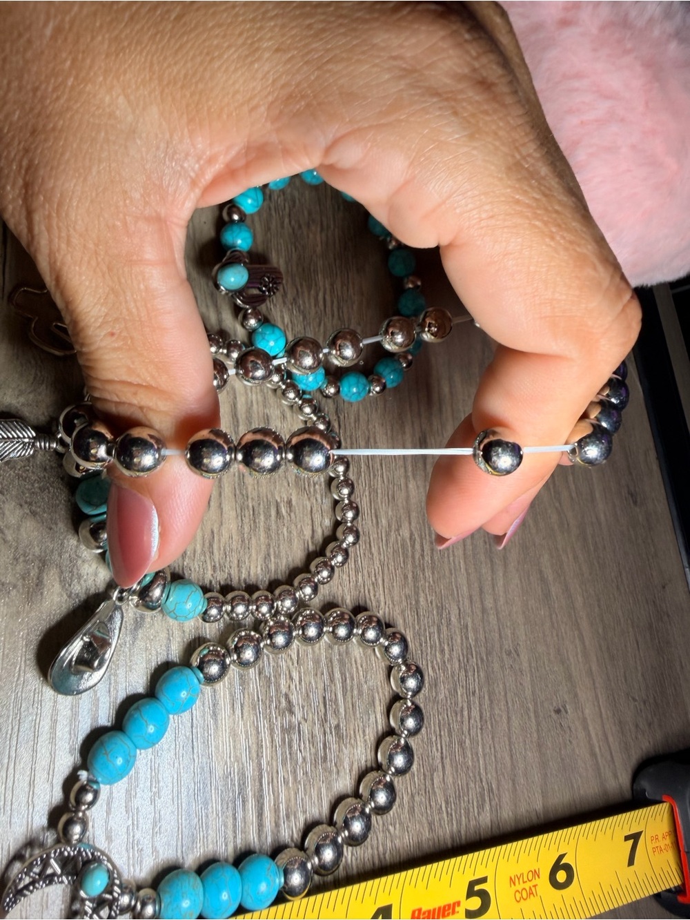 Turquoise Beaded Charm Bracelet Set - Picture 5 of 5